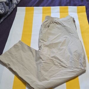 Baleaf Womens Light Khaki Elastic-Waist Casual Track Pants